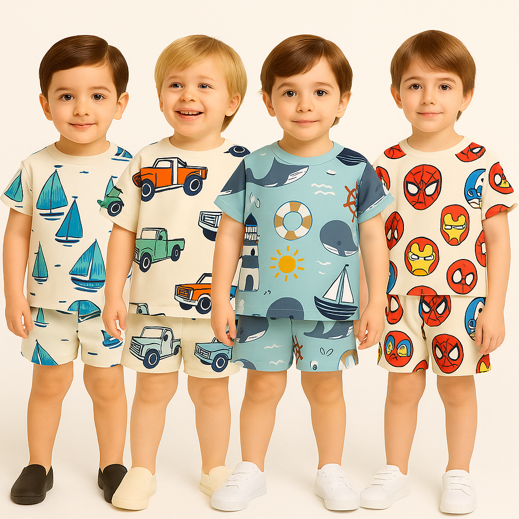 SKY PEARL SHIP-CRAZY CAR-WHALE-CUTE MARVEL-CORD SETS (PACK OF 4)