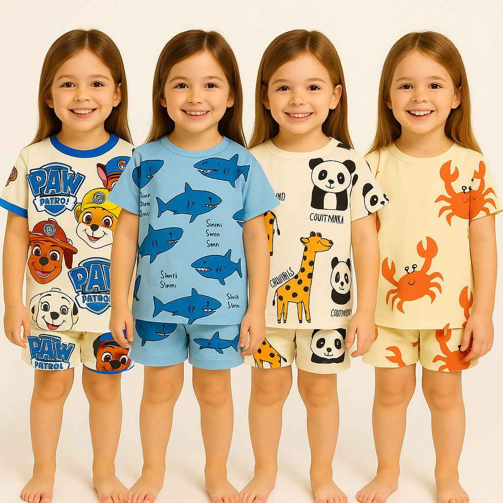 DOGGY-SHARK-PANDA-CRAB-CORD SETS (PACK OF 4)