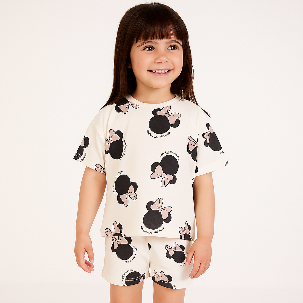 MICKY GIRL CARTOON STYLE FANCY CORD SET .