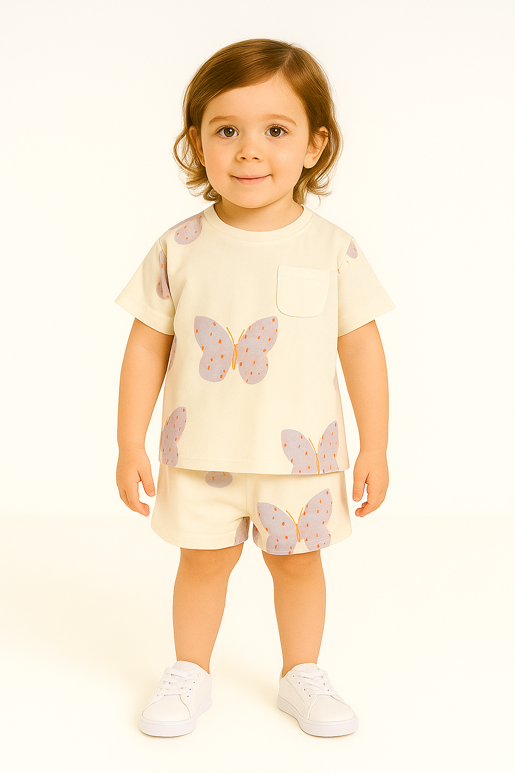 WHITE BUTTERFLY STUNING GIRL FANCY CORD SET .