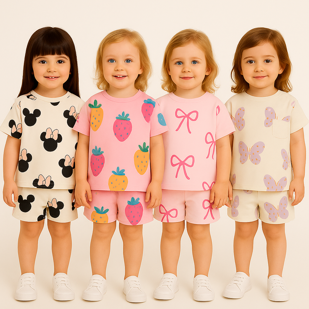 MICKEY-PINK STRAWBERRY-PINK FAIRY-WHITE BUTTERFLY-CORD SET ( PACK OF 4 )