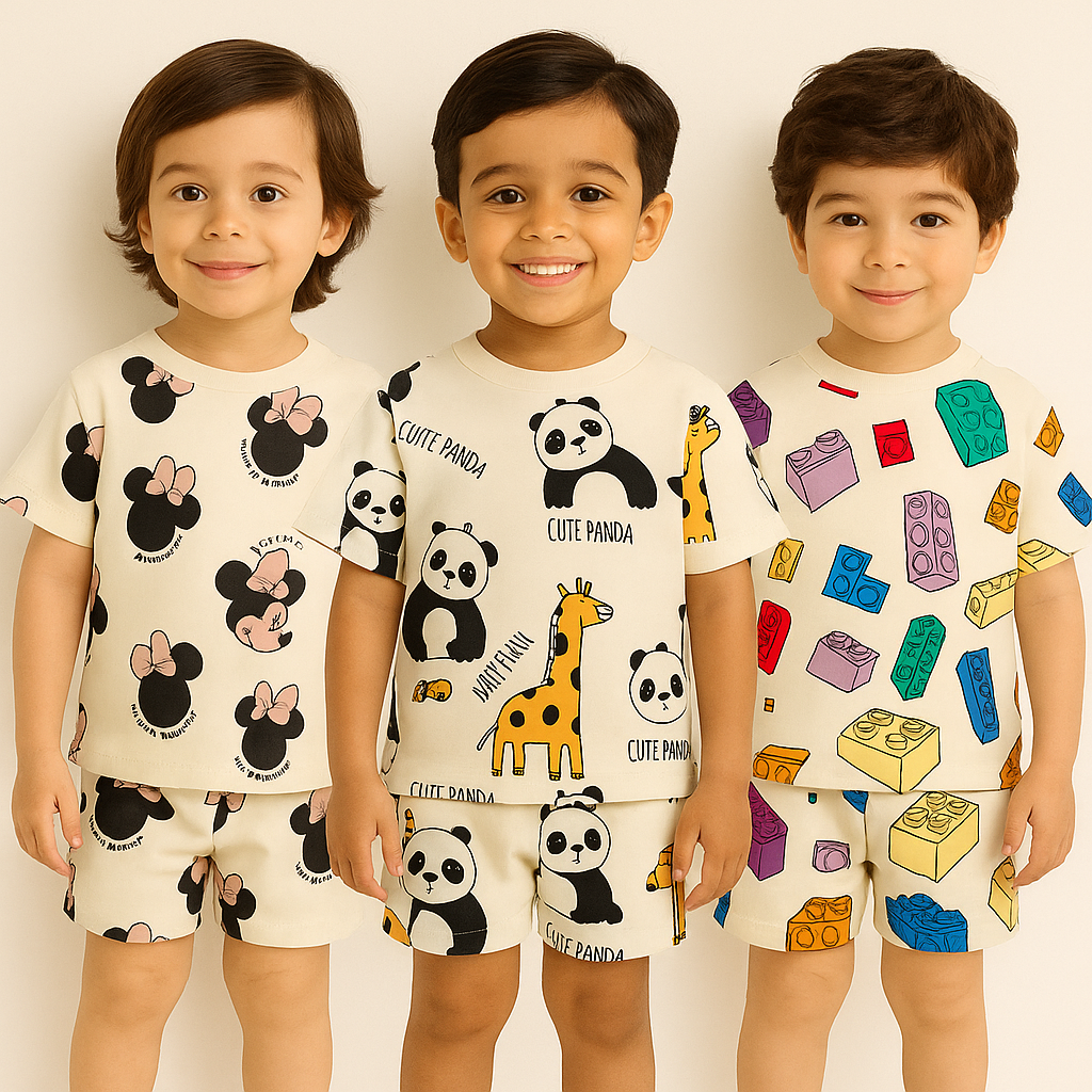 MICKEY BOY- PANDA - CHEX BOX BOY CORD SET .( PACK OF 3 )