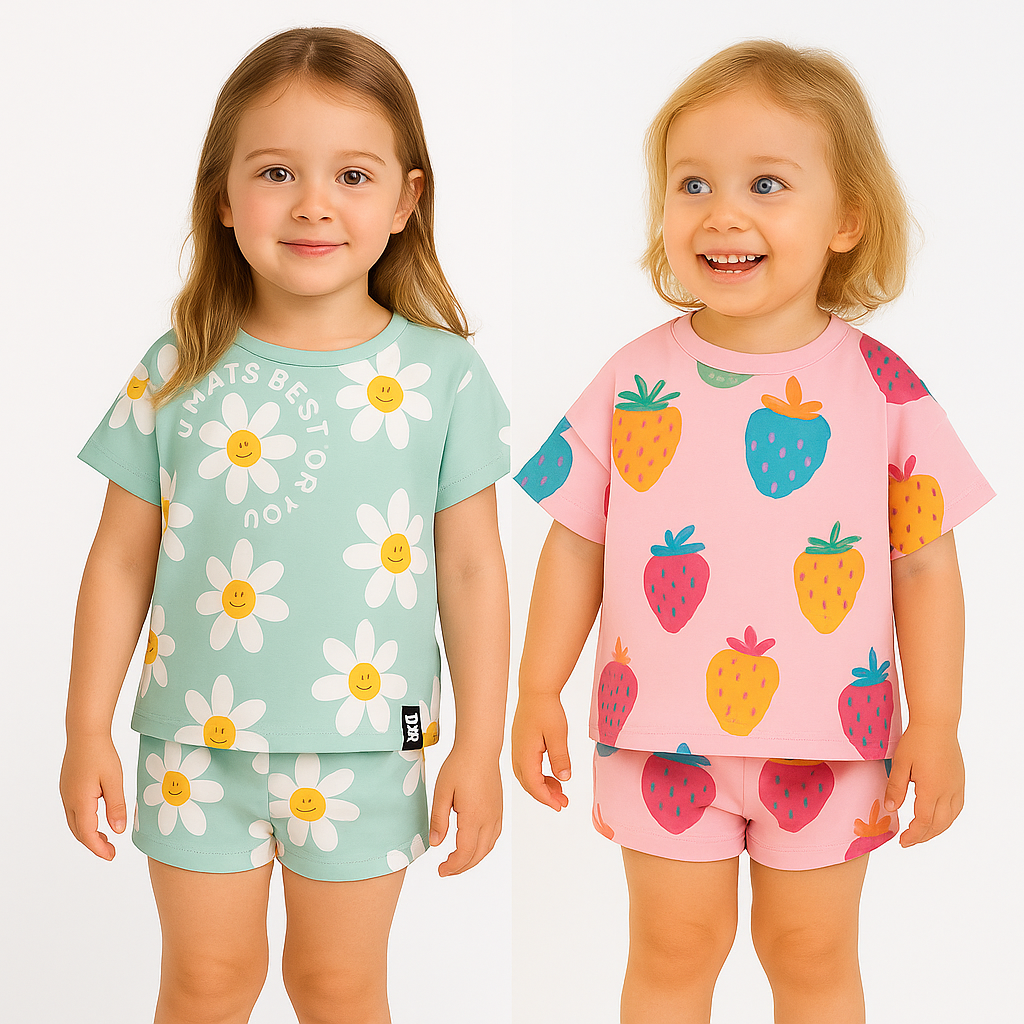 PINK STARBERRY-SKY FLOWER -CO-ORD SETS (PACK OF 2)