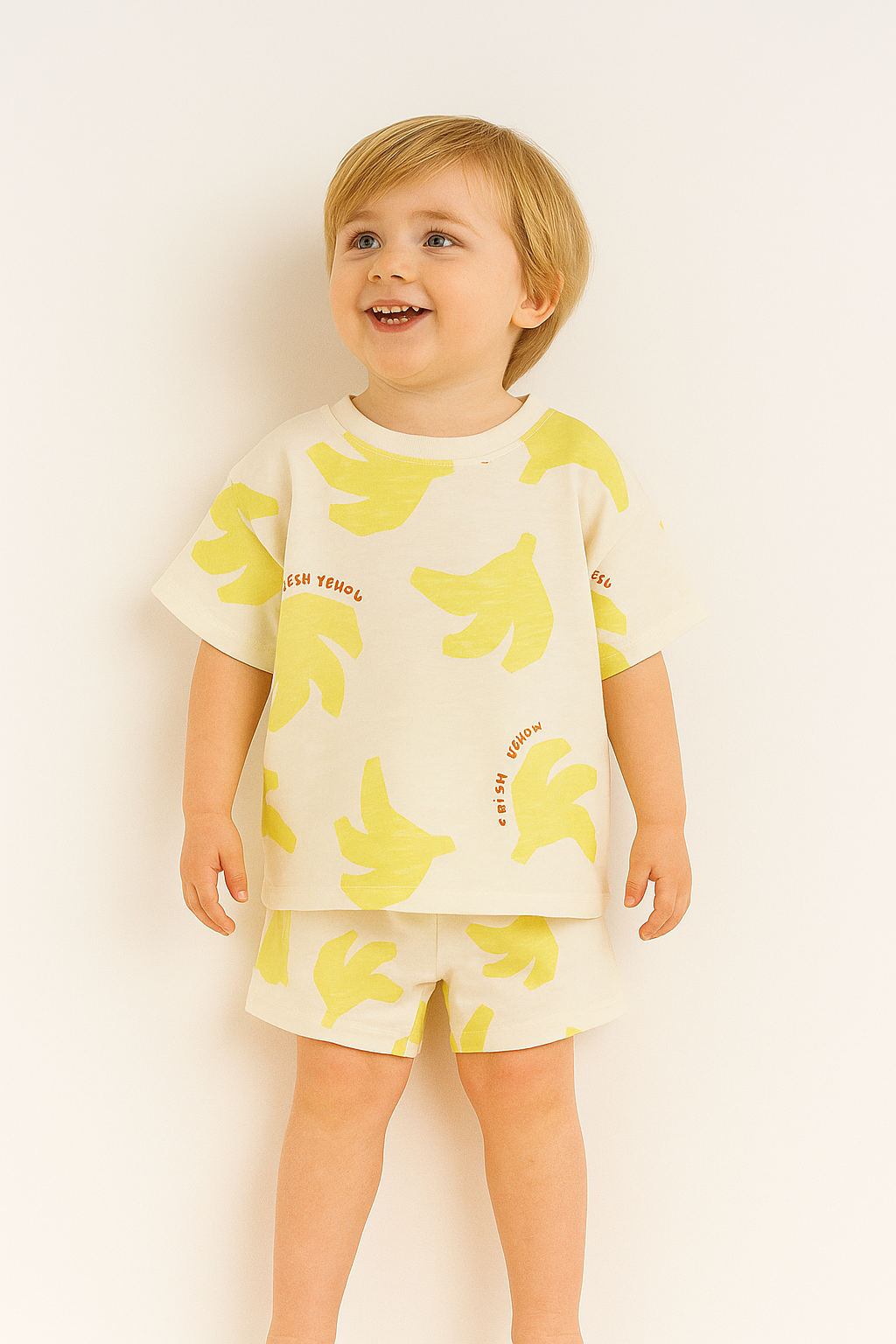 YELLOW BANANA-WHALE-WHITE BUTTERFLY- CORD SET .( PACK OF 3 )