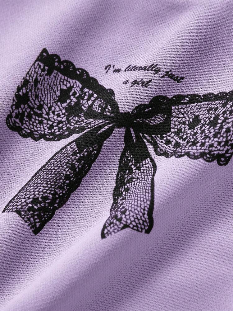 Girls Lilac Bow Design Co-Ord Set | Stylish Sweatshirt & Wide-Leg Pant for Kids (1–14 Years)