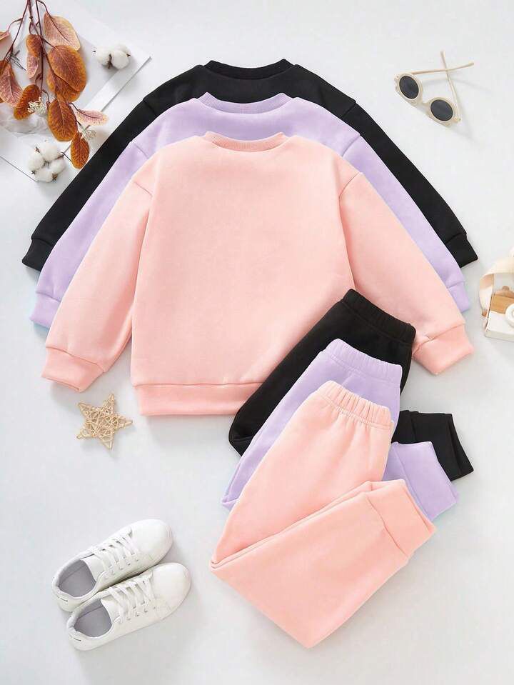 Glozin Kids Heart Printed Tracksuit Set – Cute Sweatshirt & Jogger Outfit for Girls & Boys (1–14 Years)