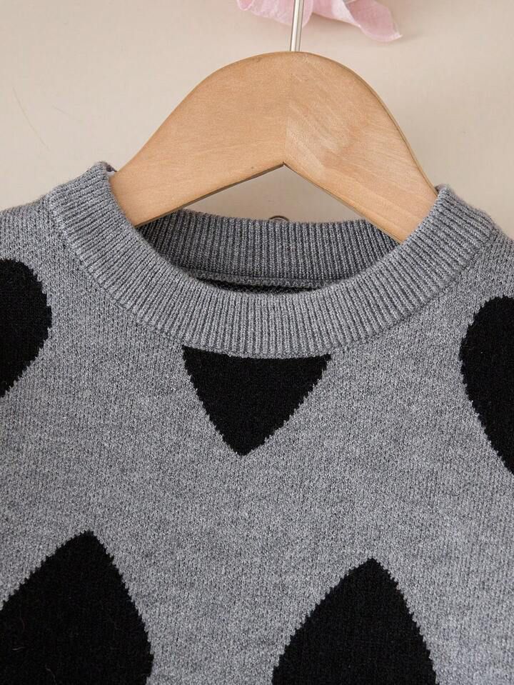 Glozin Girls’ Heart Knit Sweater & Wide-Leg Pants Winter Outfit Set – Soft Warm Knitwear for Girls (1–14 Years)