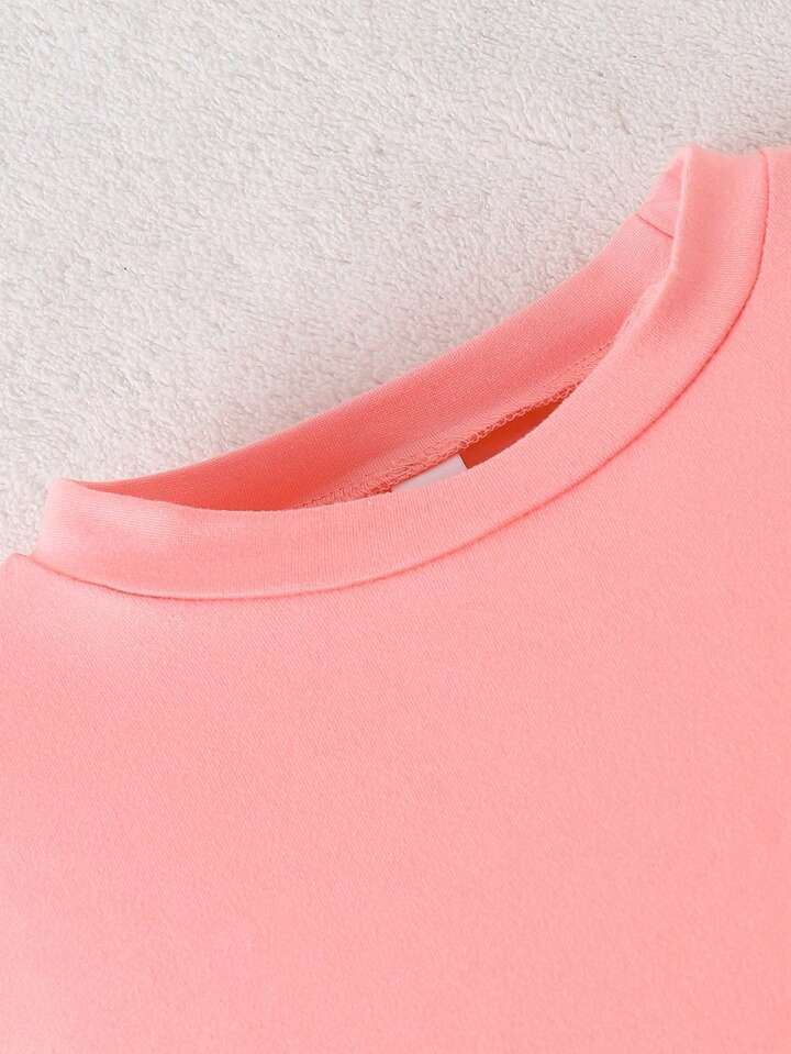 Glozin Girls’ Bow & Heart Print Outfit Set – Soft Sweatshirt & Jogger Pants | Cute Kids Clothing Set (1–14 Years)