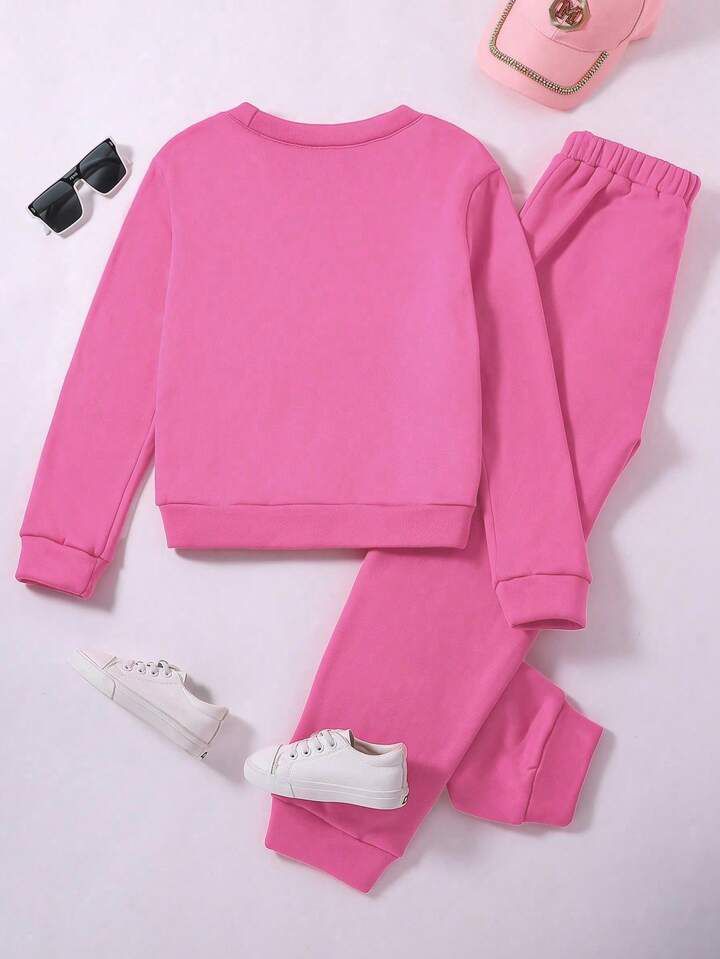 Glozin Girls California West Coast Tracksuit – Pink Sweatshirt & Jogger Set | Cozy & Stylish Kids Outfit (1–14 Years)