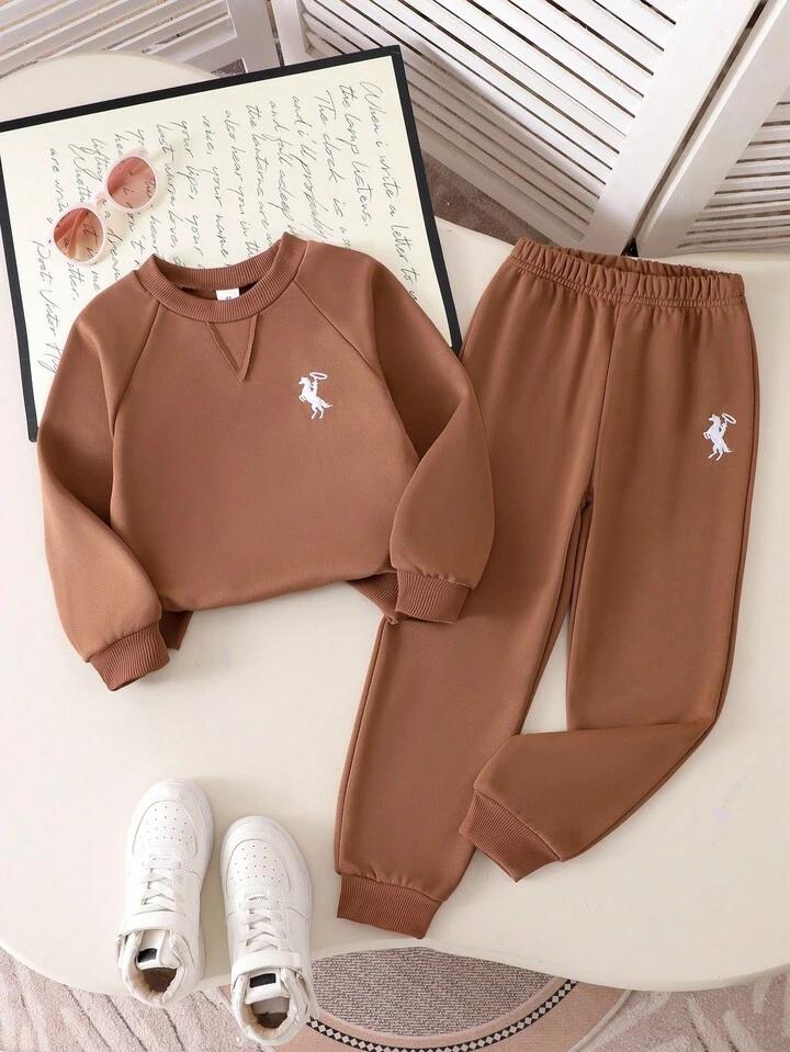 Glozin Kids Winter Tracksuit Set for Boys & Girls | Full Sleeve Sweatshirt & Jogger Pant Co-Ord Set (1–14 Years)