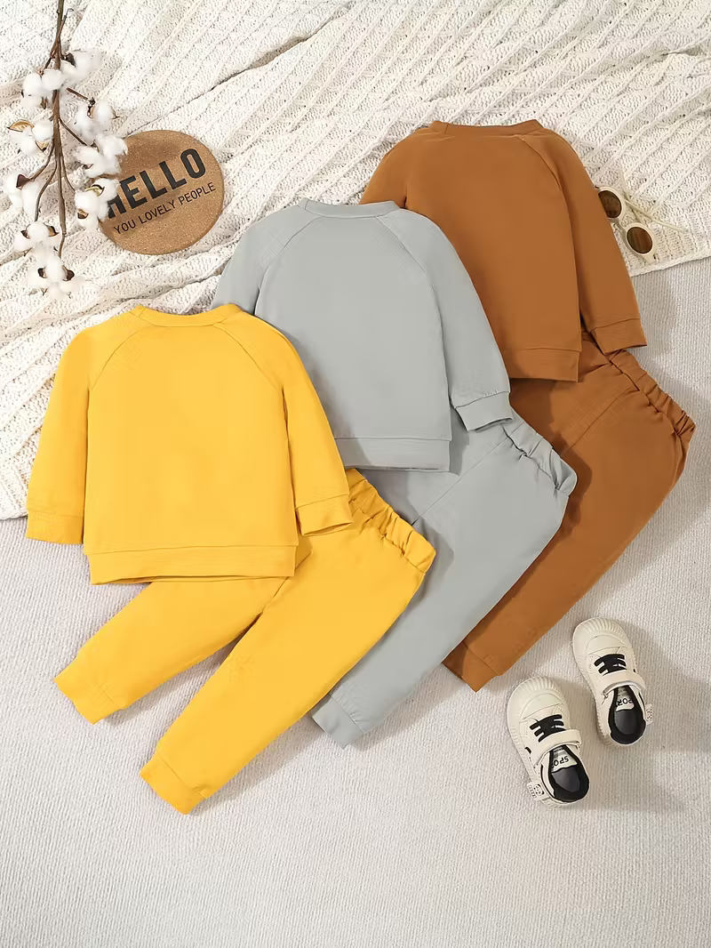 Glozin Kids 3-Piece Animal Print Tracksuit Set | Sweatshirt & Jogger Combo for Boys & Girls (1–14 Years)