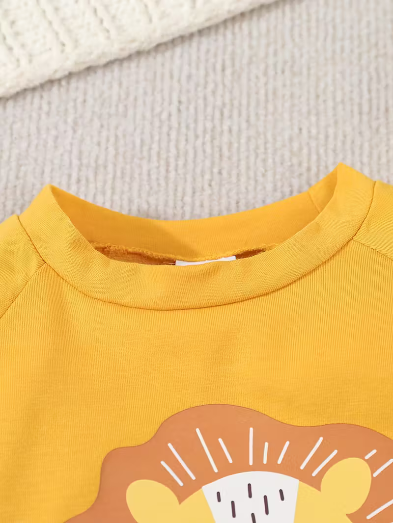 Glozin Kids 3-Piece Animal Print Tracksuit Set | Sweatshirt & Jogger Combo for Boys & Girls (1–14 Years)